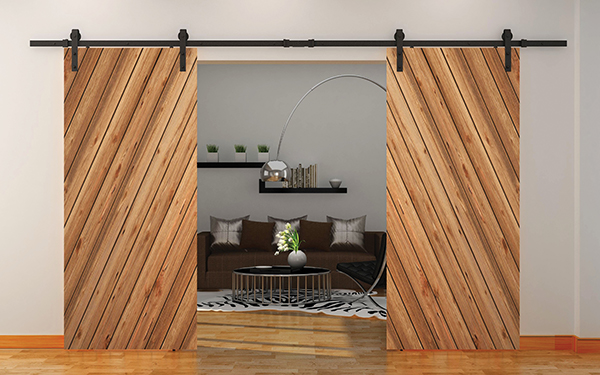 Bathroom Barn Door Classic Strap 2 Kit Black Finish Living Room