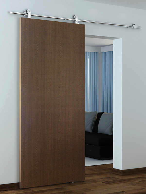 Bathroom Barn Door Townhouse Style Stainless Steel Sliding Door Hardware Kit